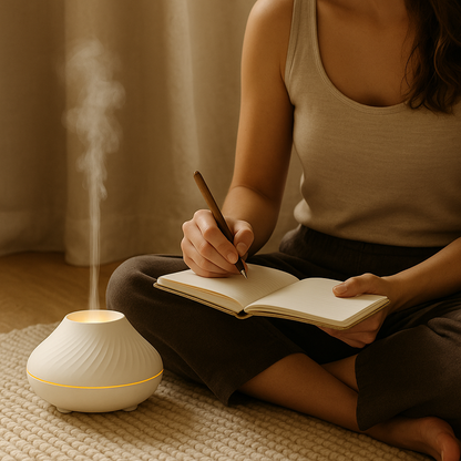 AromaGlow Diffuser with Flame-Effect for Relaxation & Better Sleep